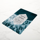 Classy bleu marine Mariage Foil Invitation (Rotation)