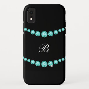 Classy Bling Monogram Style iPhone XR Hoesje