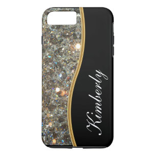 Classy Bling Monogram Style iPhone 8 Plus / 7 Plus Hoesje