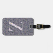 Classy Bloemen Monogrammed Letter Z donker paarse Bagagelabel (Voorkant horizontaal)