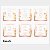 Classy Bloemen Product Labels Wit en Roos Goud (Vel)