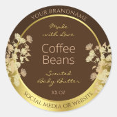 Classy Bloemen Product Verpakking Etiketten Bruin (Voorkant)