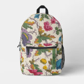 Classy bloemmotief Groen Roze Schattige Bedrukte Rugzak (Voorkant)