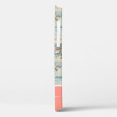 Classy  Bloempatroon Perzik Aangepaste naam Case-Mate iPhone Case (Achterkant / Links)