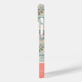 Classy  Bloempatroon Perzik Aangepaste naam Case-Mate iPhone Case (Achterkant / Links)