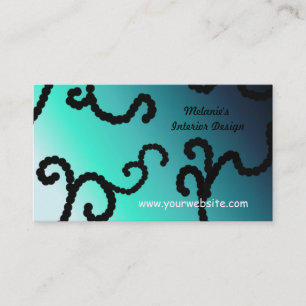 Classy Blue en Black Interior Design Visitekaartje