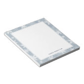 Classy Blue en White Snowflake Winter Holiday Notitieblok (Schuin)