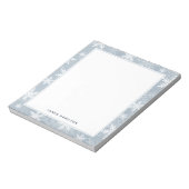 Classy Blue en White Snowflake Winter Holiday Notitieblok (Gedraaid)