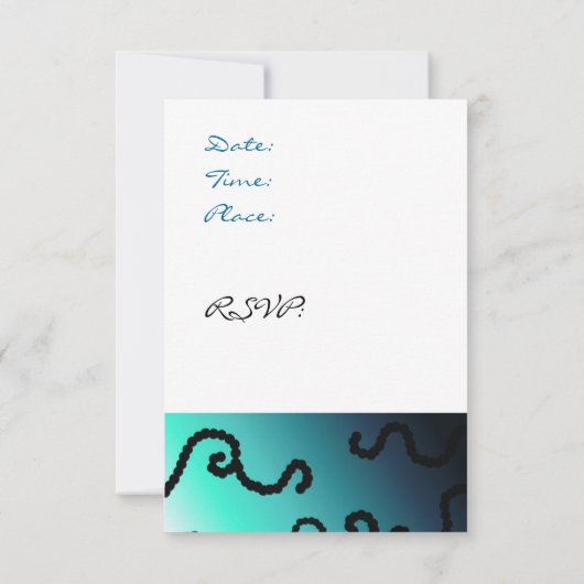 Classy Blue et Black Beaded Invitation d'anniversa (Dos)