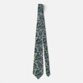  Classy Blue Floral Pattern Stropdas (Voorkant)