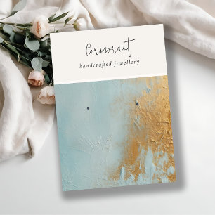 Classy Blue Gold Oil Paint Texture Earring Houder Visitekaartje