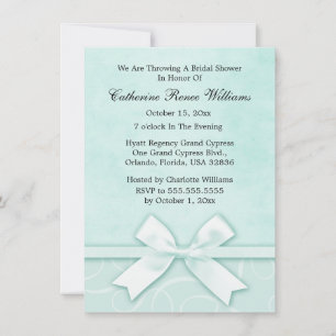 Classy Blue Green Bridal Shower Invitation Kaart