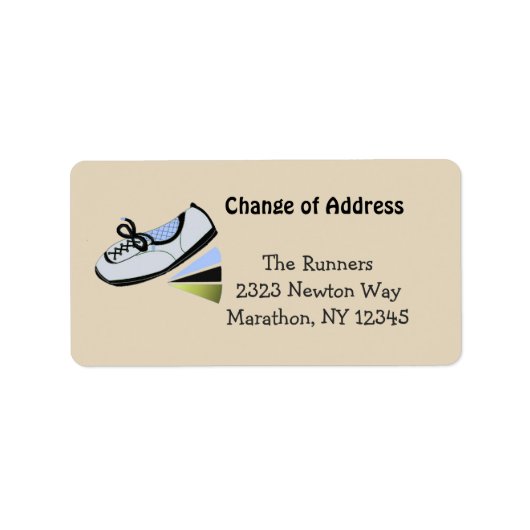 Classy Blue Running Design Etiket (Voorkant)