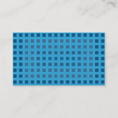 Classy Blue Square Pattern Visitekaartje (Achterkant)