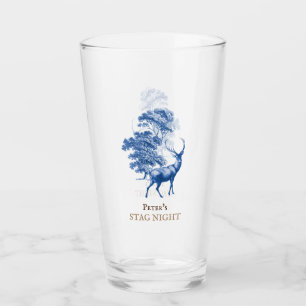 Classy  Blue Toile Deer in Forest Glas