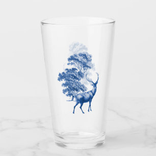 Classy  Blue Toile Deer in Forest Glas