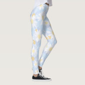 Classy Blue White Daisy Flowers Leggings (Rechts)