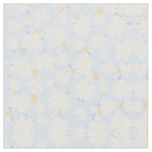 Classy Blue White Daisy Flowers Stof