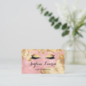 Classy Blush Pink Gold Glitter Drift Lash Makeup Visitekaartje (Staand voorkant)