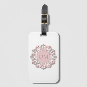 Classy Blush Pink Mandala OM Bagagelabel