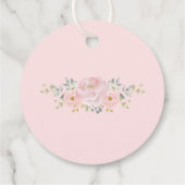 Classy Blush Roze Gouden Bloem Pioen Bruiloft Bedankjes Labels (Achterkant)