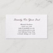 Classy Boho Linen Visitekaartje voor kijkreclame (Achterkant)