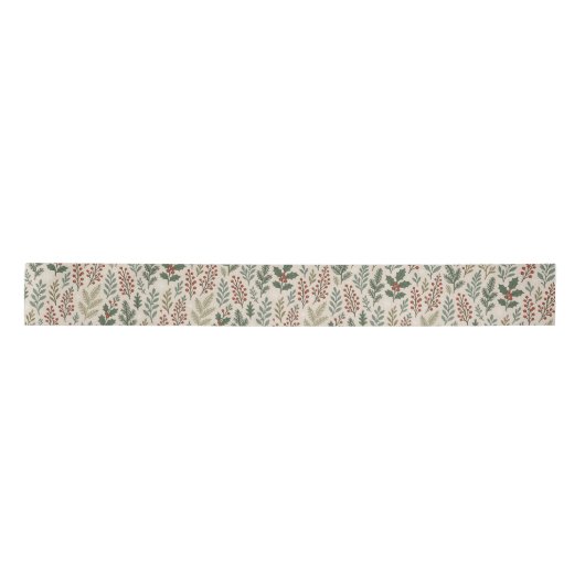 Classy Botanical Holly Berry Floral Art Pattern Lint (Voorkant)