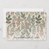 Classy Botanical Holly Berry Floral Pattern Feestdagenkaart (Voorkant)