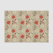 Classy Botanical Poinsettia Floral Art Pattern Tissuepapier (Voorkant)