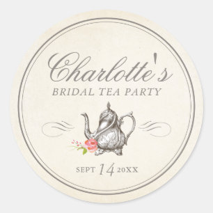 Classy  Bridal Tea Party Favor Label