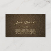 Classy Brown Damask Visitekaartje (Achterkant)