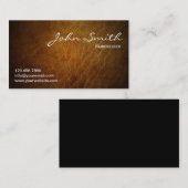 Classy Brown Leather Hairdresser Visitekaartje (Voorkant / Achterkant)