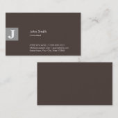 Classy Brown Monogram Consultant Visitekaartje (Voorkant / Achterkant)