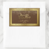 Classy Brown Product Packaging Labels Gold Lijst (Tas)