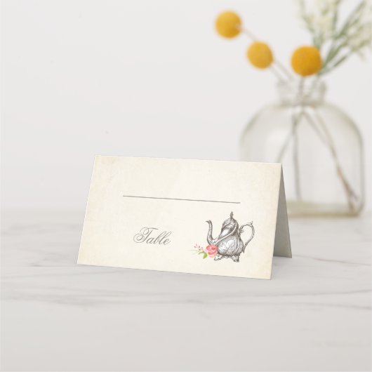 Classy  bruids Tea Party Place Cards (Voorkant)