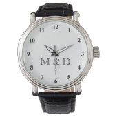 Classy bruiloft horloges met aangepaste monogram (Voorkant)