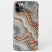 Classy Bruin Beige Amber Grijs Quartz Agaat Patroo iPhone Hoesje (Achterkant)