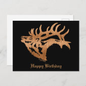 Classy Bull Elk Wood Silhouette Briefkaart (Voorkant / Achterkant)
