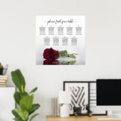 Classy Burgundy Rose 9 Tableau Mariage Siège (Bureau à domicile)