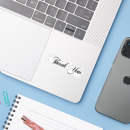 Classy Business Dank u Decal Stickers (Laptop met iPhone)