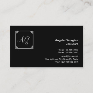 Classy Business Professional Monogram Stijl Visitekaartje