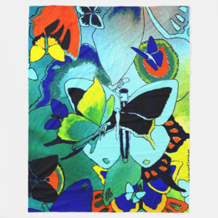 Classy Butterfly Collage Springtime Fleece Deken