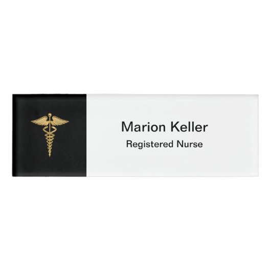Classy Caduceus Registered Nurse Naambadge (Voorkant)
