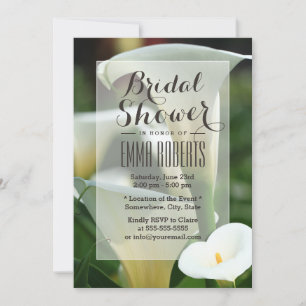 Classy Calla Lily Bridal Shower Invitations Kaart