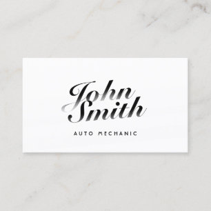 Classy Calligraphic Auto Mechanic Visitekaartje
