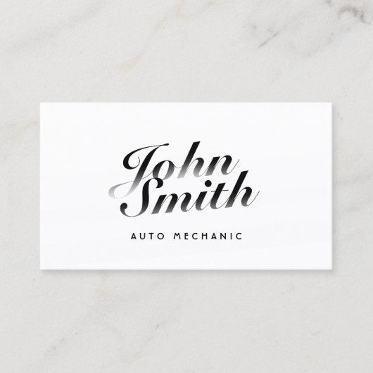 Classy Calligraphic Auto Mechanic Visitekaartje (Voorkant)