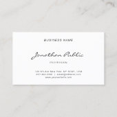 Classy Calligraphic Script Simple Design Sjabloon Visitekaartje (Achterkant)