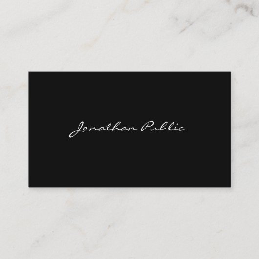 Classy Calligraphic Script Simple Design Sjabloon Visitekaartje (Voorkant)