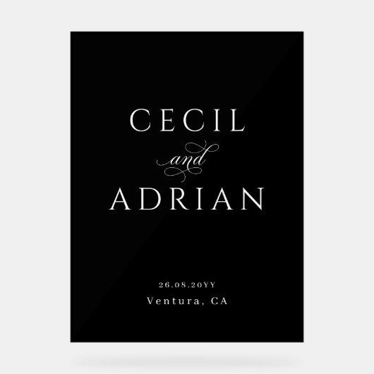 Classy Calligraphy Black Wedding (Recto)