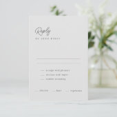 Classy Calligraphy Light Gray Wedding RSVP Kaart (Staand voorkant)